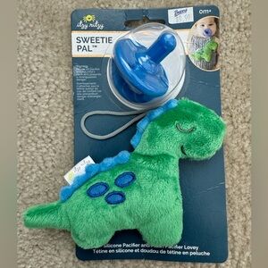 Itzy-Ritzy silicone baby pacifier with dinosaur lovey